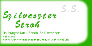 szilveszter stroh business card